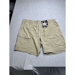 AVALANCHE Men's XXL Khaki Rip Stop Stretch Short Pants Zip Pocket Shorts NEW $68